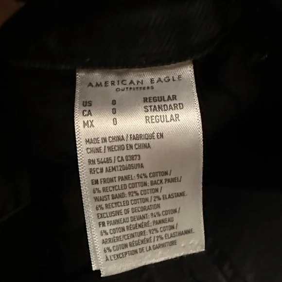 American Eagle Outfitters Distressed Black Straight Leg Jeans - Picture 3 of 4